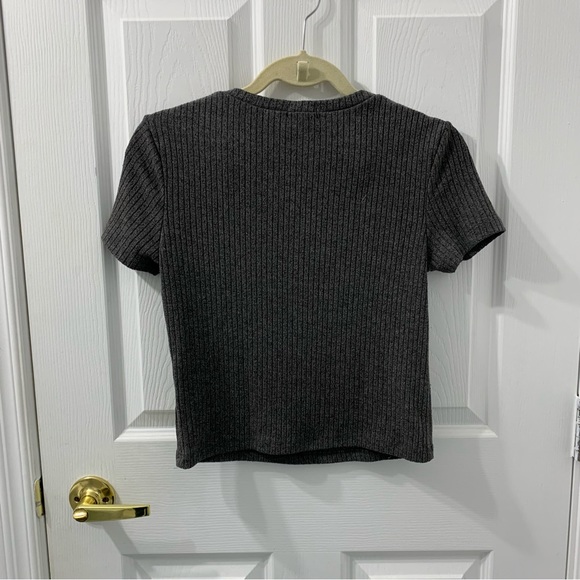 ARDENE Gray Ribbed T-Shirt Excellent Condition - Picture 7 of 7